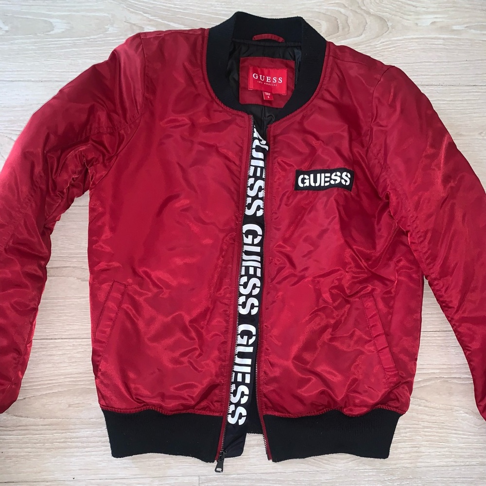 Red Guess Bomber Jacket